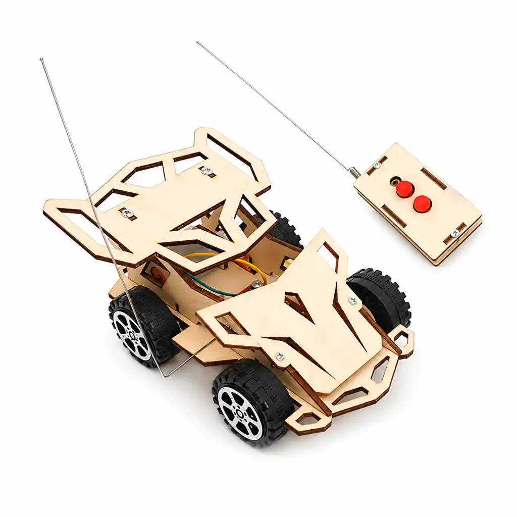 DIY Creative Wooden STEM Science Engineering Toys C-20G DIY Car 4WD